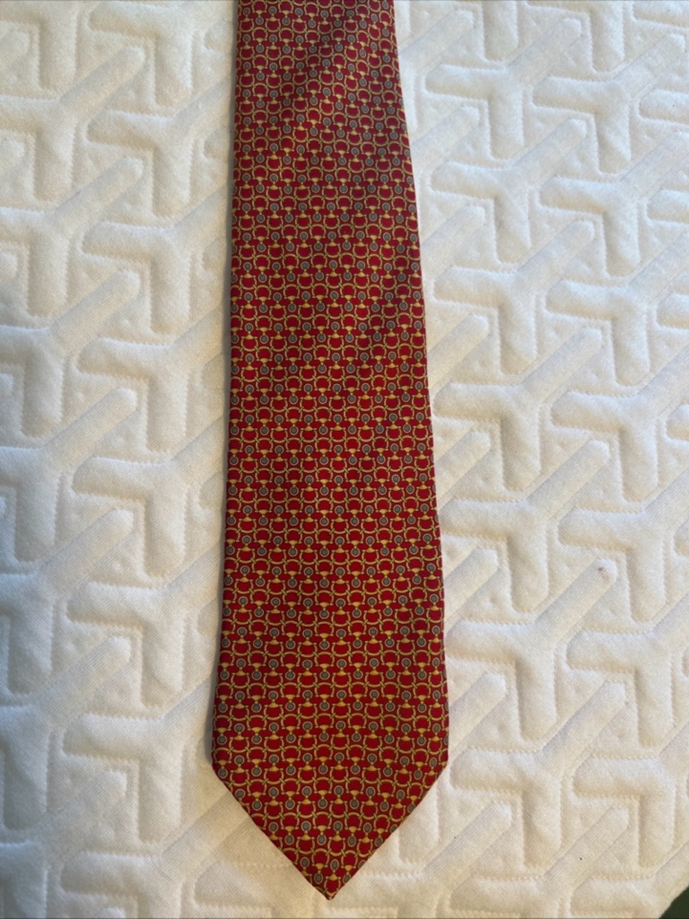 Burberry Burgundy Geometric Silk Tie